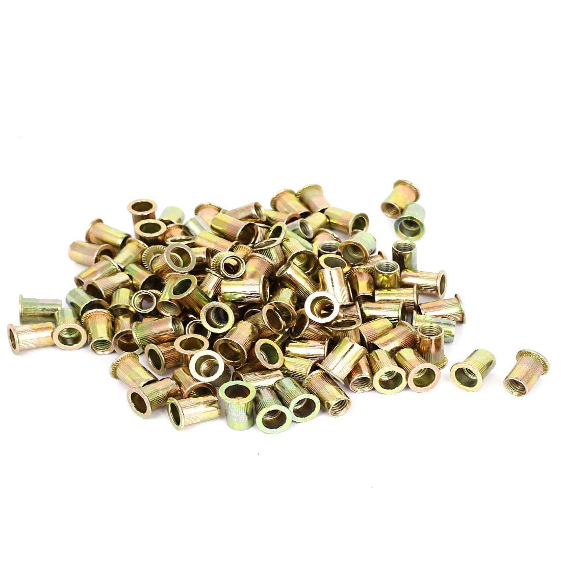 New Lon0167 200 Pcs Featured M10x21mm Flat Head reliable efficacy Ribbed Body Blind Rivet Nut Insert s(id:6e7 a6 81 c43)