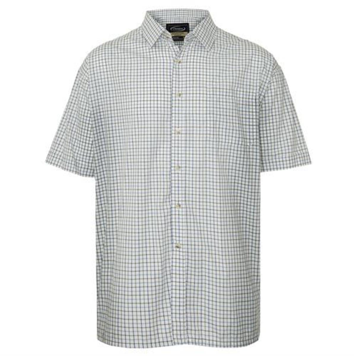 Champion Mens Tattersall Country Casual Short Sleeve Shirt Blue 3XL