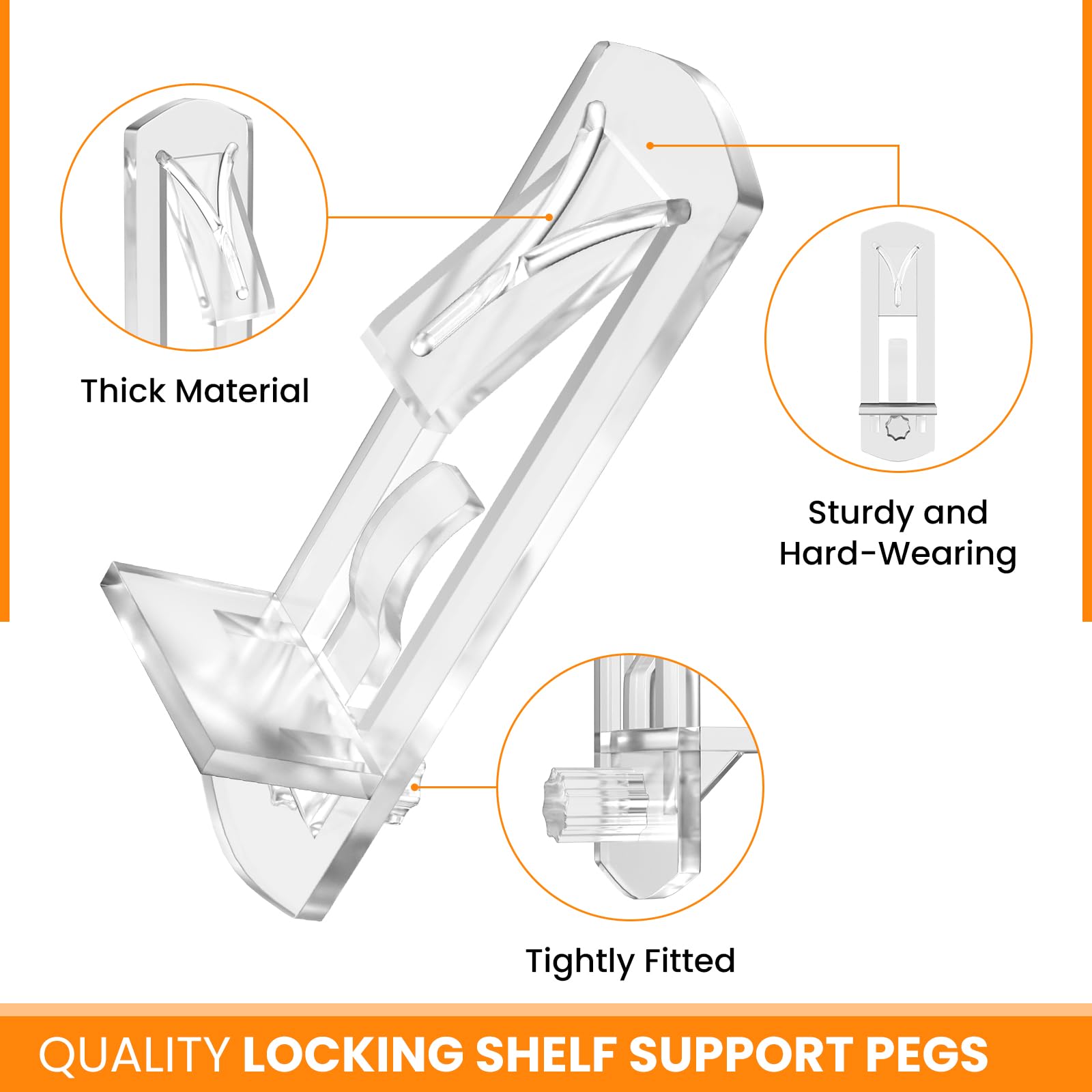 40Pcs Plastic Locking Shelf Support Pegs, 5mm Clear Self-Locking Pins — Amazon image 3