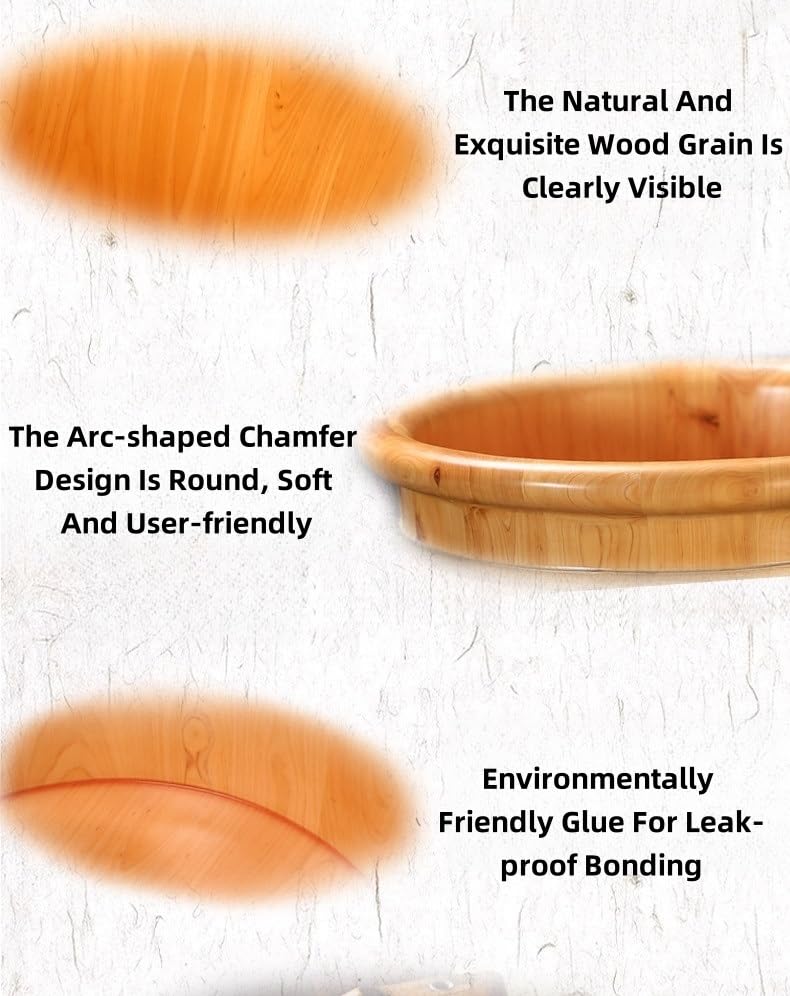 Bañera de pies de madera maciza con tapa Wcxixo miniatura 6