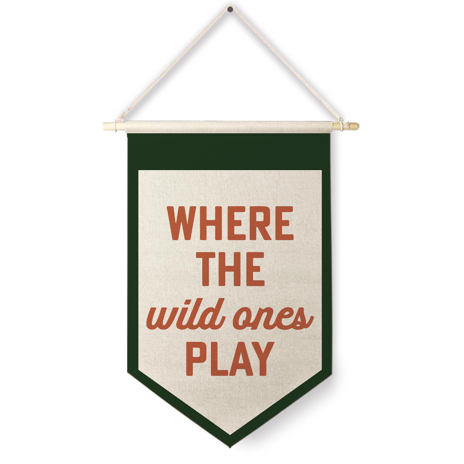 Where The Wild Ones Play Canvas Banner - Nursery & Kids Room Wall Decor Hanging Flag - View #9
