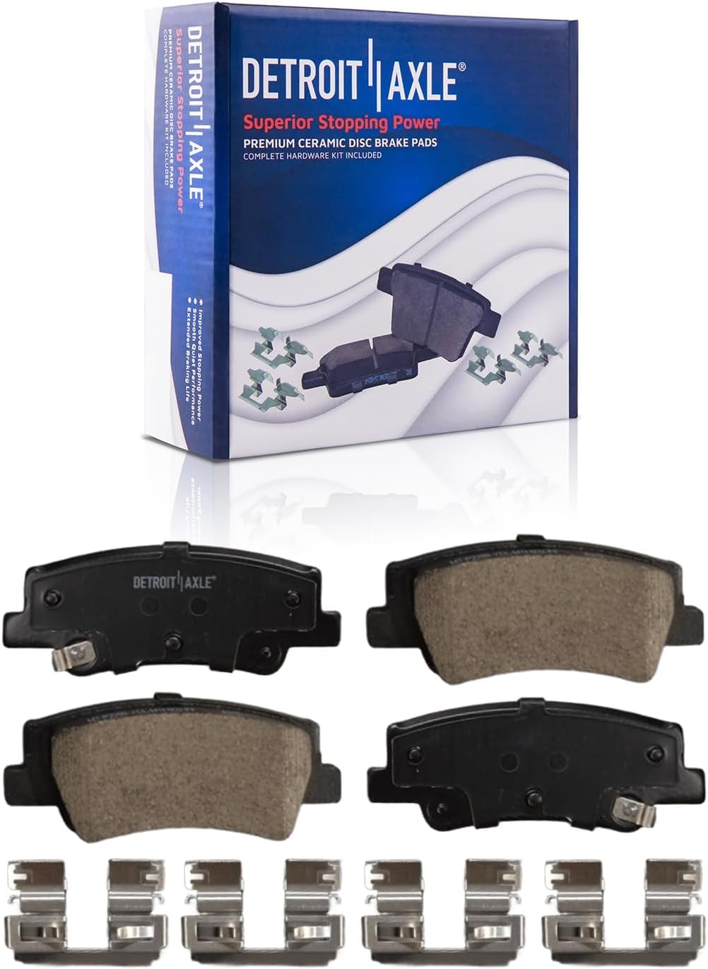Detroit Axle - 8pc Brake Kit for Hyundai 2020-2022 Sonata 2021-2022 Kia K5, Disc Brakes Rotors Ceramic Brake Pads with Hardware Replacement: 12.01" inch Front and 11.18" inch Rear Rotors