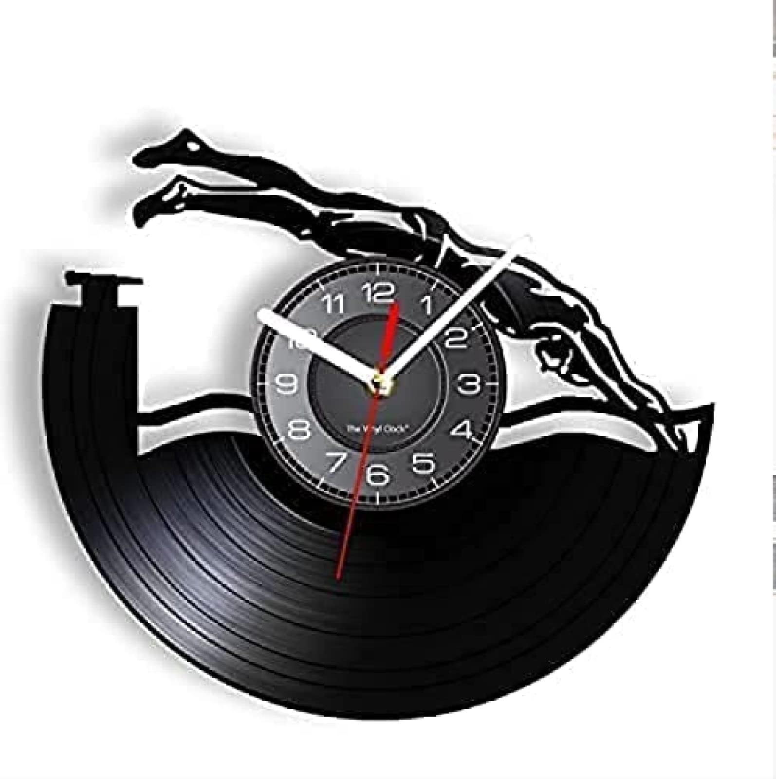 Modern Roman Numerals Wall Clocks Vinyl Record Wall Clock 12 Inch Swimming Pool Wall Art Wall Clock Vinyl Record Wall Clock Swimmers Gift Water Sport Swimming Athletes Home Decor Modern Design