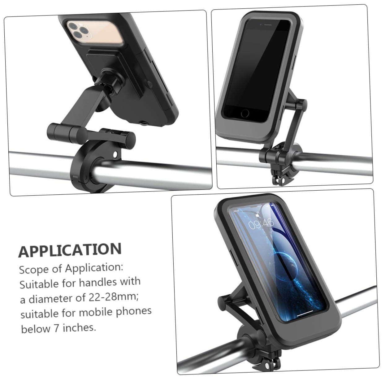 SHERCHPRY 3pezzi Supporto Per Smartphone Da Bici Con Rotazione Porta Cellulare Per Manubrio Di Bicicletta Installazione Facile e Sicura Adatto Ogni Condizione Meteorologica