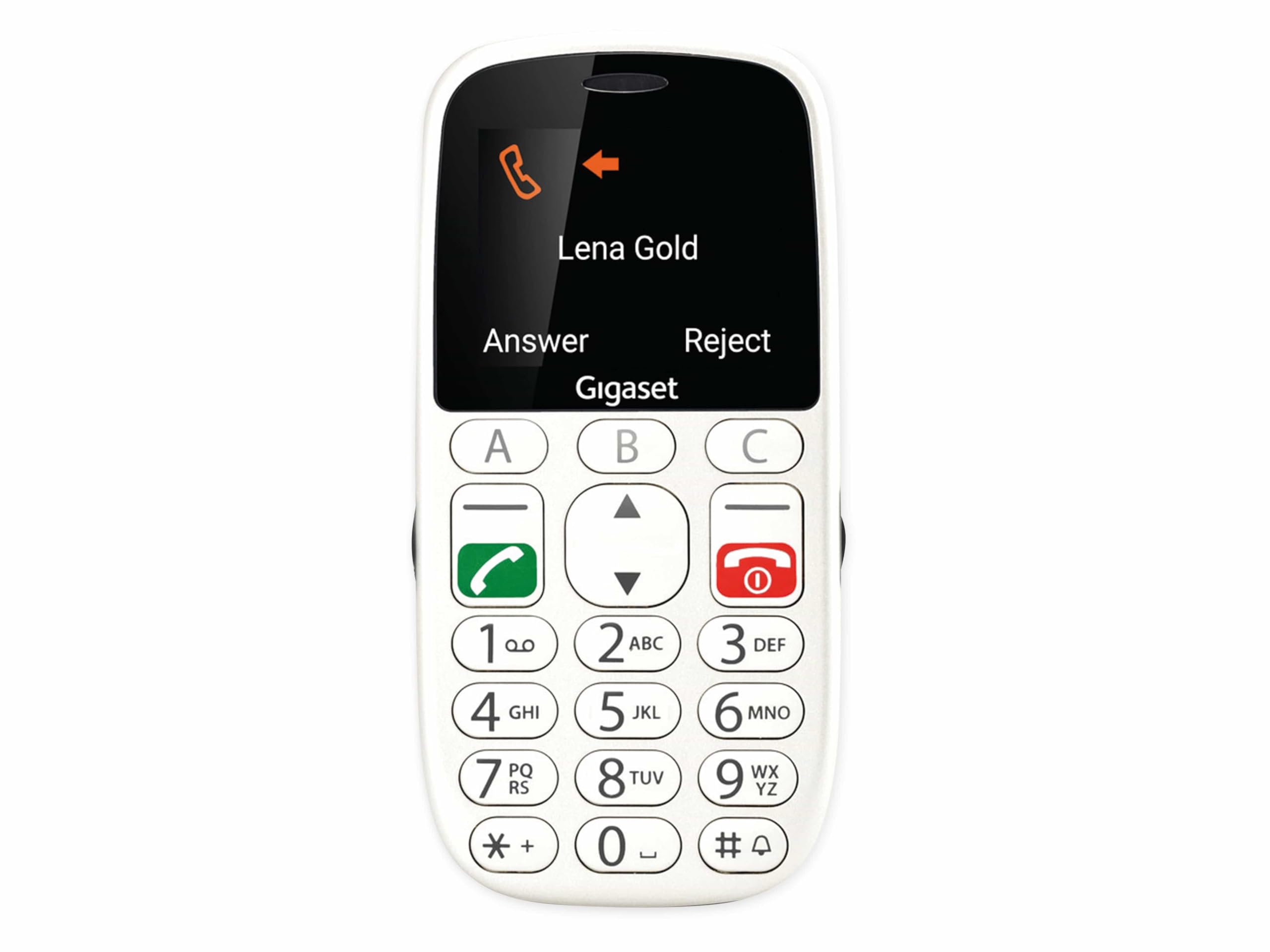 Gigaset GL390 White GSM Mobile Phone for Seniors with SOS Emergency Call Button, Large 2.2 Inch Colour Display, Easy to Use Large Single Buttons, Hearing Aid Compatible, Compact Mobile Phone