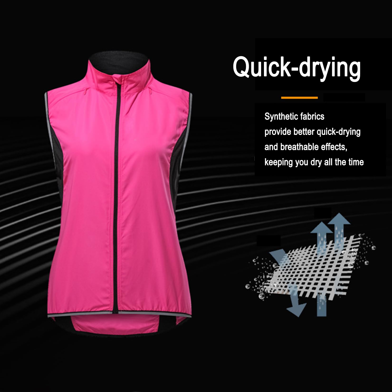 Gilet De Cyclisme pour Femme Veste De Cyclisme sans Manches Réfléchissante Haute Visibilité Gilet De Sport Léger Et Respirant Gilets De Vélo De Montagne Résistants À l'eau,Purple-XXL