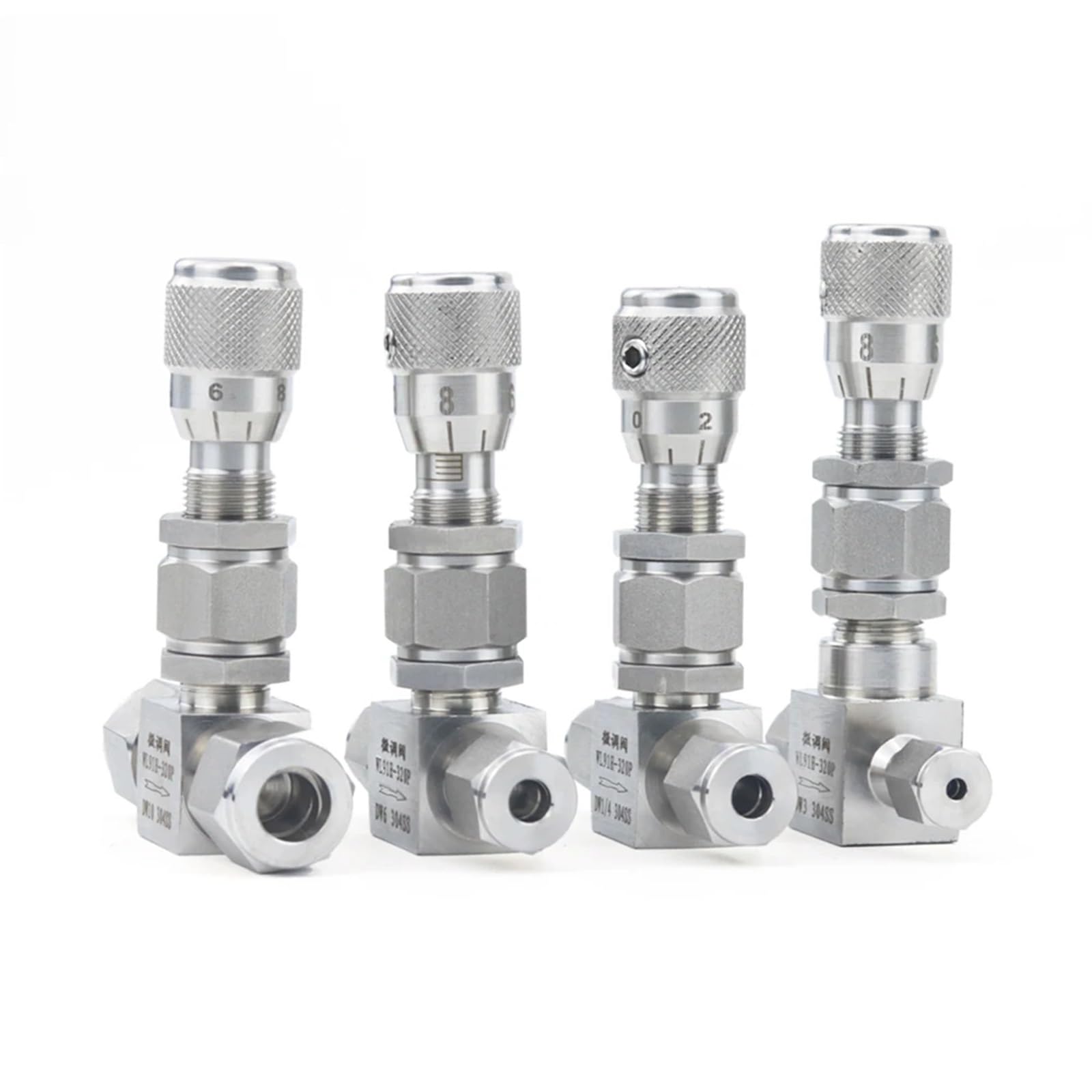 3/4/6/8/12mm 1/16 "1/8" 1/4 "3/8" válvula de aguja de acero inoxidable 304 válvula dosificadora reguladora de flujo Micro controlador de Gas(3mm,HIGH PRECISION-ELBOW 90 DEGREE)