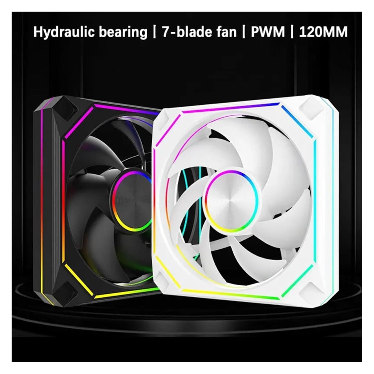 TF-120 Computer Case Fan, 12cm 12V ARGB Cooling Fan(1 PC,Black Regular)