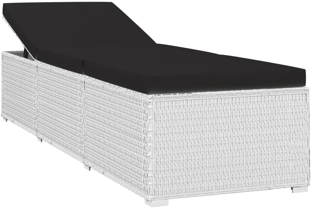 3 Piece Patio Sun Loungers with Tea Table,Outdoor Lounge Chairs,Sunbathing Recliner,Outdoor Daybed,Double Sun Lounger,Backyard Conversation Set,Easy to Maintain,Weather-Resistant, Poly Rattan White