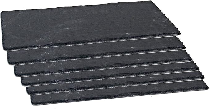Pack de 6 bandejas de pizarra 20x13 cm para servir con estilo