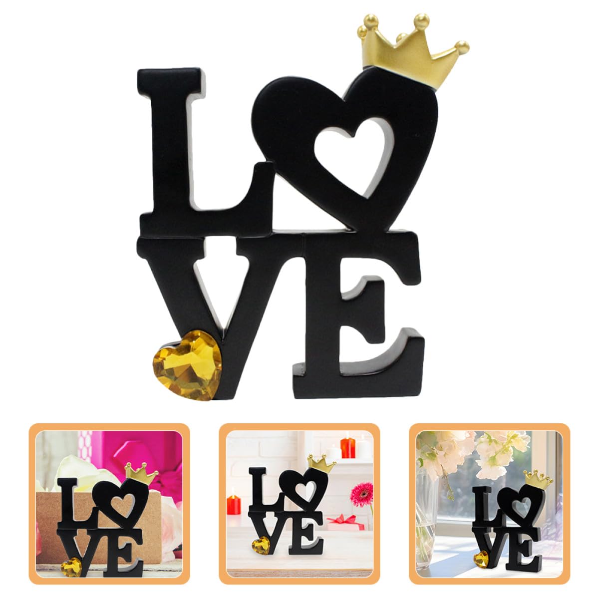CALLARON Letras Decorativas de Madera Love para Decoración Rústica en Mesas de Cocina y Salón, Adorno Independiente para Eventos y Hogar