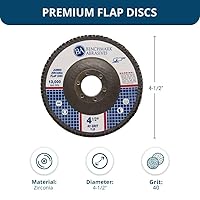 Vista 5 de Benchmark Abrasives 4.5" x 7/8" Discos de solapa Jumbo de circonita de alta densidad tipo 29 de 4 1/2 para amoladora angular, discos de lijado