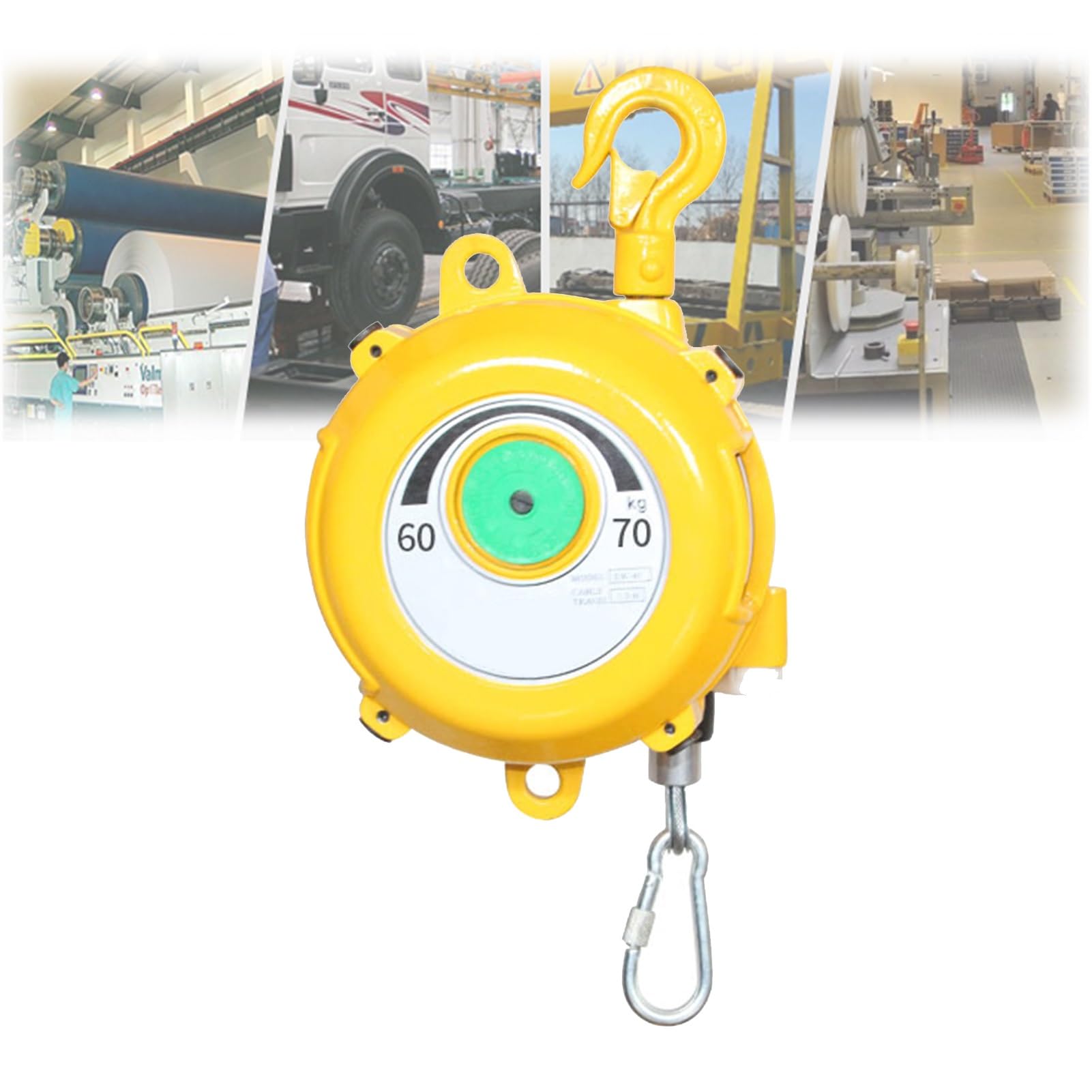 HYQOUKLR Telescopic Spring Balancer, Spring Balancer With Hook And 1.5M Wire Rope For Multiple Load Ranges(60-70kg)