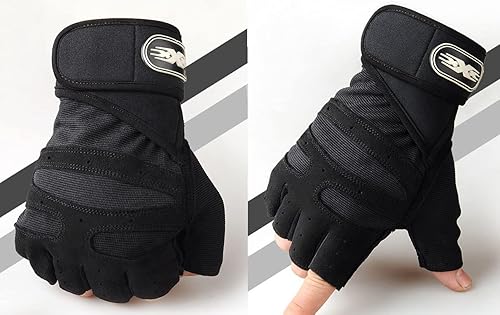 Miniatura 7 de SUJAYU Guantes de entrenamiento guantes de gimnasio para hombres muñequeras guantes de levantamiento de muñeca para entrenamiento guantes de fitness