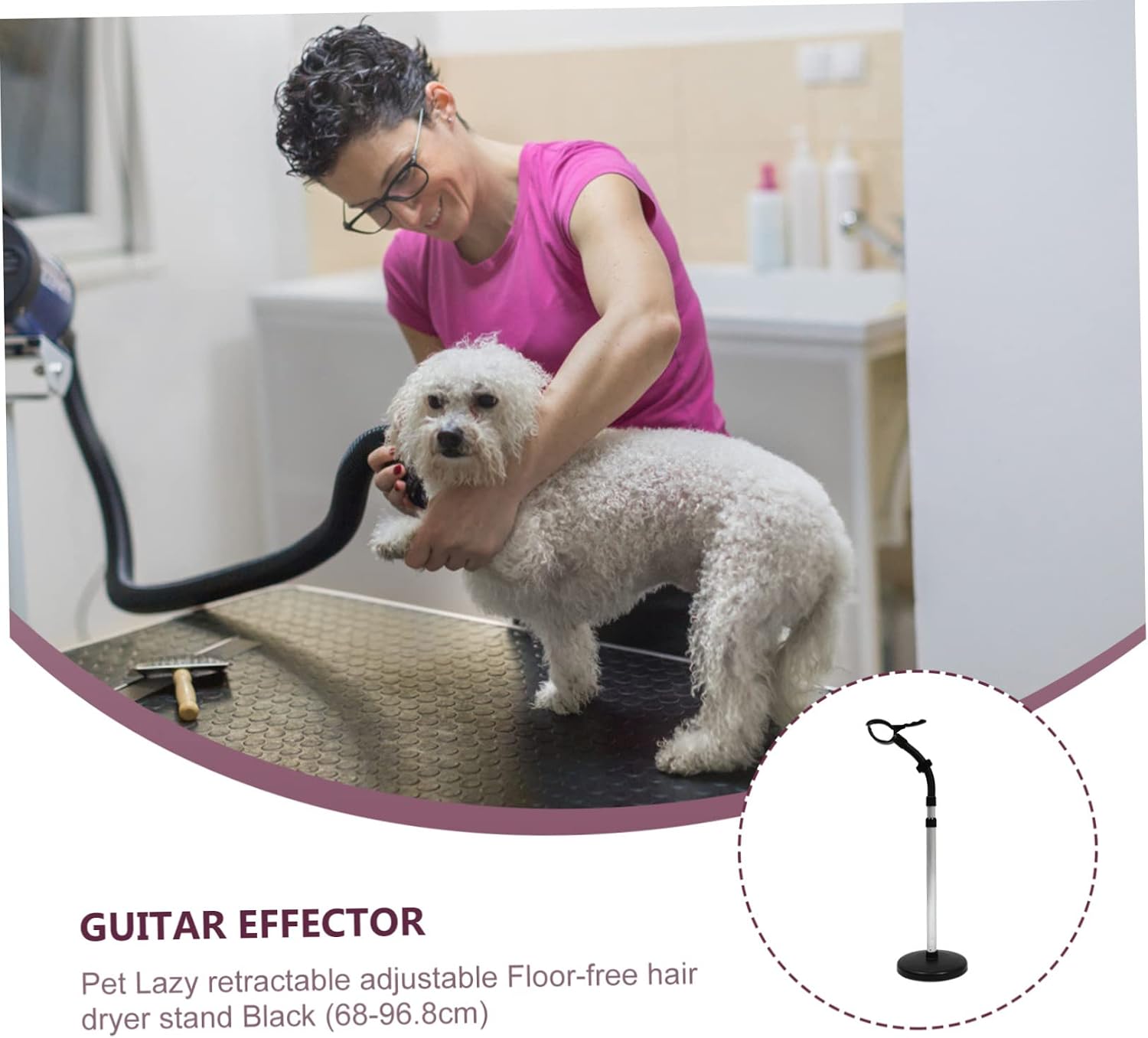 Adjustable Hair Dryer Stand Rotating Rack Storage Hair Dryer Holder Hands Professional