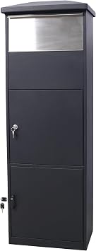 Package Delivery Boxes for Outside, Large Parcel Mail Drop Box with Parcel Compartment, Porch Delivery Box for Packages with Lock, Waterproof Drop Box for Porch Curbside, 17" x 13.4" x 50.4"