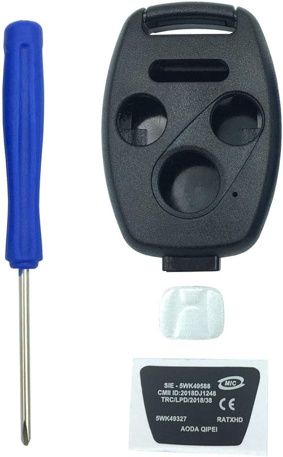 NEW 4 button Key Fob Shell Case Fit for Honda Civic Accord Ex Pilot Fit Keyless Entry Remote Key Housing Replacement with Screwdriver (3+1Button 1PCS)