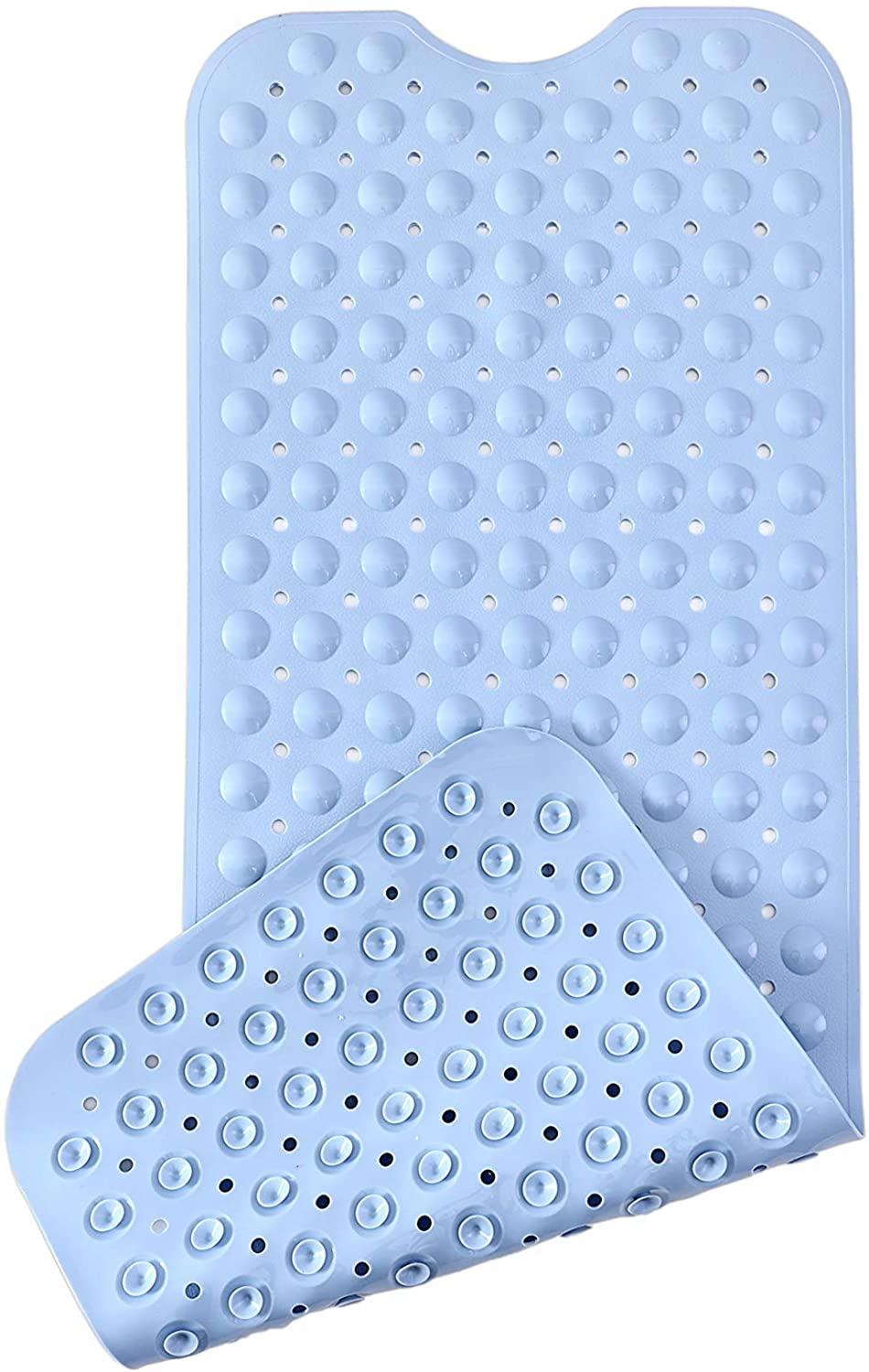 Ruiuzioong Tapis De Baignoire Antidérapant 40x100cm Bleu Clair - Lavable Antibactérien Tapis De Bain