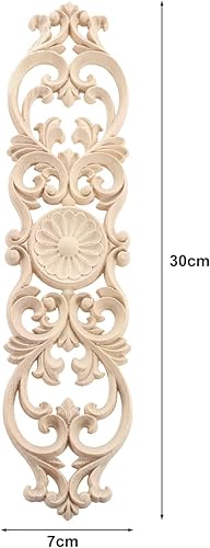 Miniatura 10 de MUXSAM Apliques de madera onlays, superposiciones largas de madera tallada para muebles, calcomanías para armario, puerta, pared, aparador, proyecto