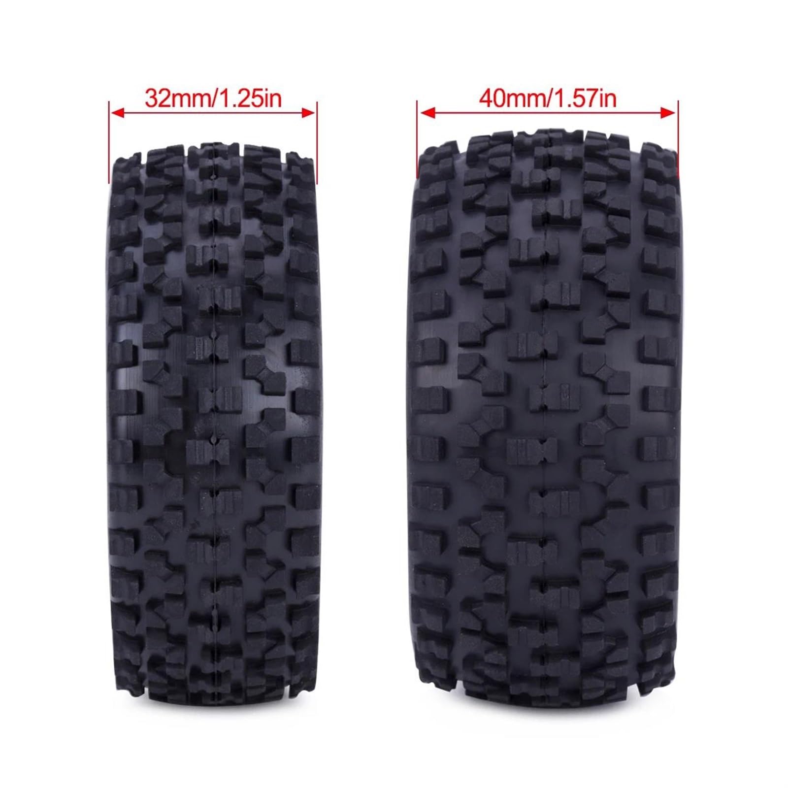 Neumáticos Coche RC Compatible con Wltoys para Redcat para HPI para HSP para Tamiya Todoterreno para Neumáticos para Buggy 1/10 RC Car Ruedas Delanteras Y Traseras Bujes Hexagonales De 12 Mm