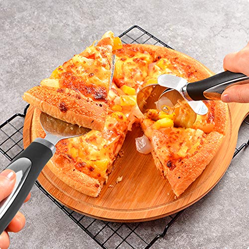 Pizza Cutter, ENLOY Stainless Steel Pizza Cutter Wheel, Pizza Server Set, Sharp Pizza Slicer with Ergonomic Non Slip Handle for Pizza, Pies, Dough Cookies and Waffles