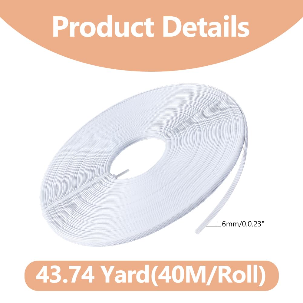 DICOSMETIC 43.74 Yards Polyester Boning for Sewing 7mm Wide Sew-Through Low Density Boning White Sewing Boning Sewing Corset Boning for Corsets Nursing Caps - Image 2