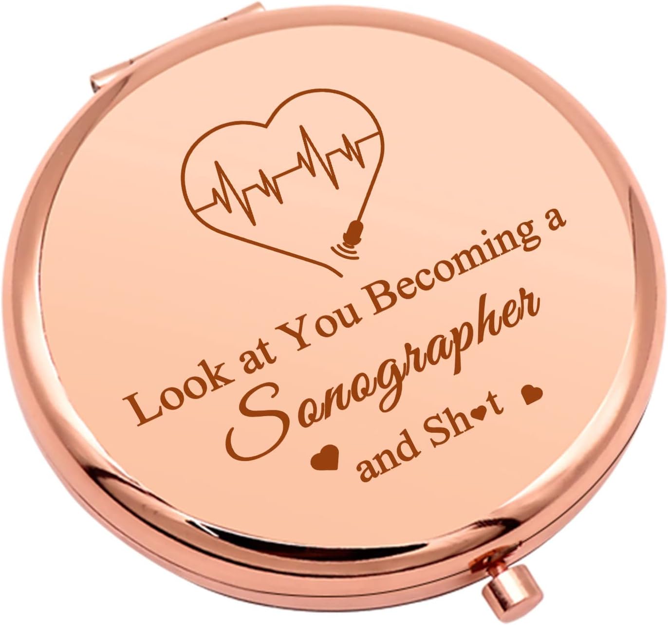 Espejo de Maquillaje Compacto Plegable con Forma Redonda - Regalo Original