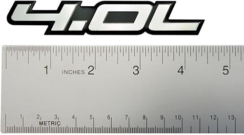 Miniatura 2 de Placa de identificación para emblema de automóvil de aluminio real altamente pulido, de 4.0 litros, plata sobre negro, compatible con Chrysler Dodge