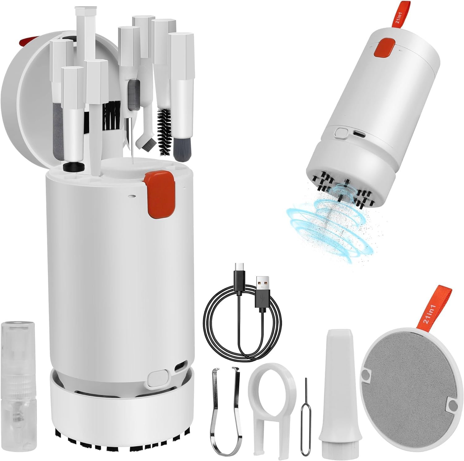 CLUSPEX 21-in-1 Multifunction Cleaning Kit, Upgraded Electronic Cleaner Kit with Mini Vacuum for Keyboard, Laptop, Phone, Camera, Earbud Cleaning, Multifunctional Computer Screen Cleaning Brush Tools (B0D8H9CGM2) Amazon Price History, Amazon Price Tracker