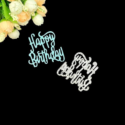Miniatura 5 de Troqueles de corte de metal de feliz cumpleaños de 2.4 x 2.7 pulgadas para hacer tarjetas y álbumes de recortes