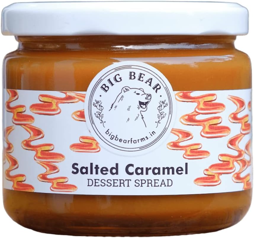 Big Bear Farms Salted Caramel, Rich & Smooth, Milk-based Sweet Spread, No Artificial Preservatives, Dessert Topping(350 Grams), Pack of 1