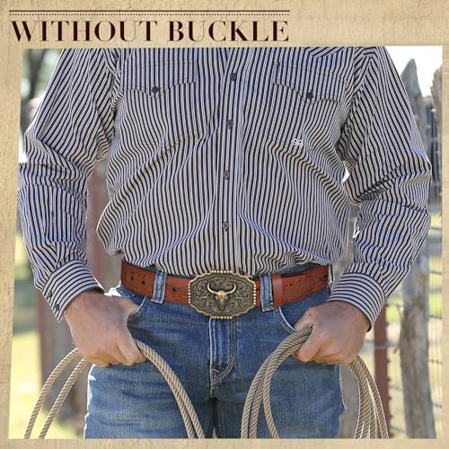 2 Pack Western Leather Belt without Buckle, Mens Western Belt Cowboy Belts for Men Women Cowgirl Belt for Jeans2