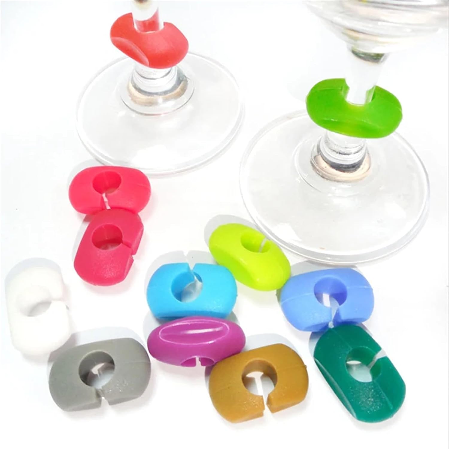 Wine Glass Charms 120/300Pcs Silicone Wine Cup Glass Markers Party Goblet Drinking Marking Tag For Bar Party