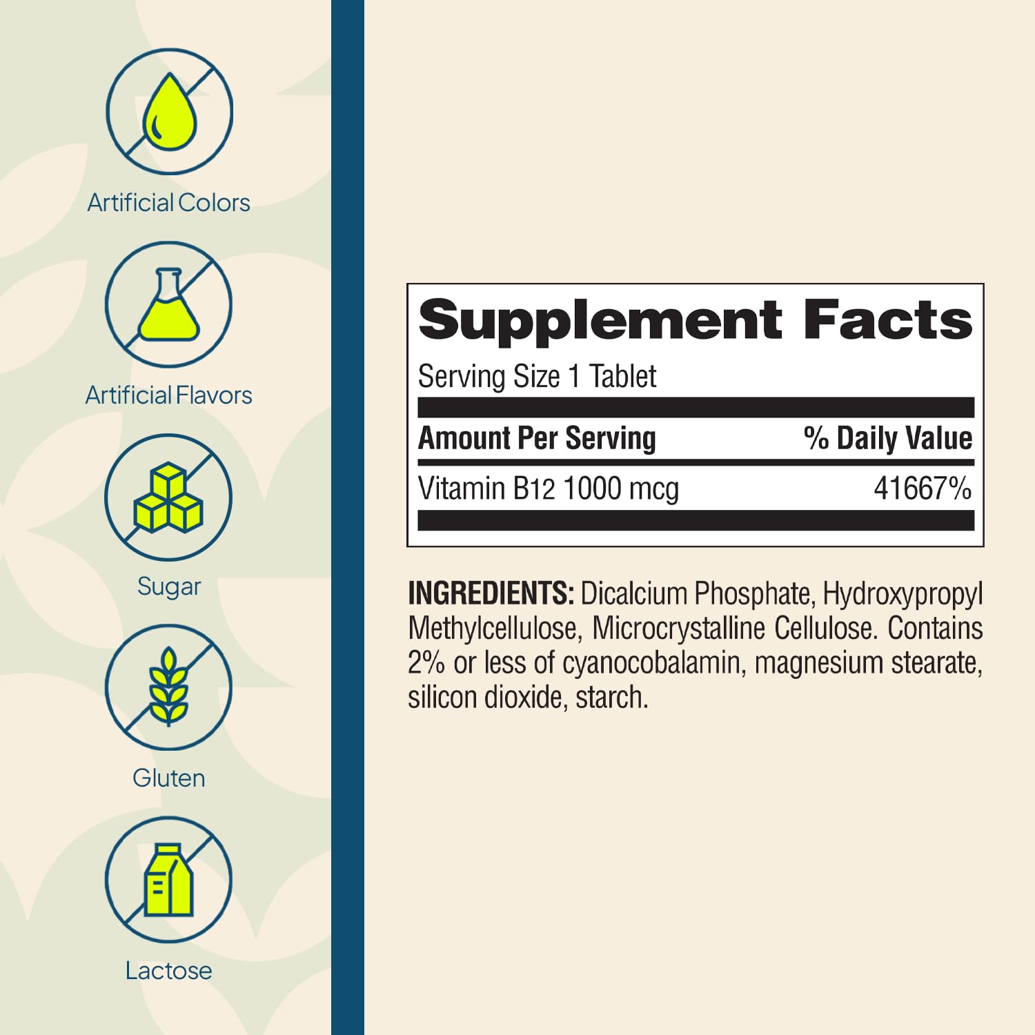 Nature's Wonder Vitamin B12 1000mcg Timed Release Steady Energy 150Tablets — Amazon image 5