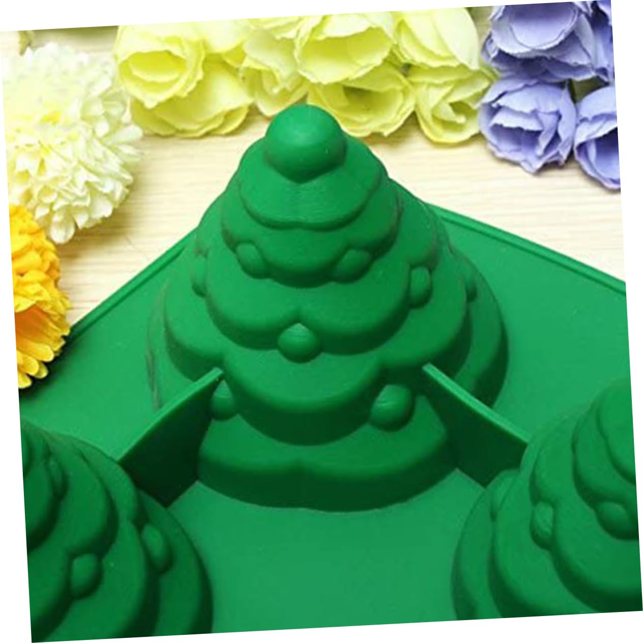 MAGICLULU 2 Piezas Lata de pastel de árbol de Navidad divertido molde para hornear molde para hacer chocolate molde de tridimensional adorable molde de chocolate Green