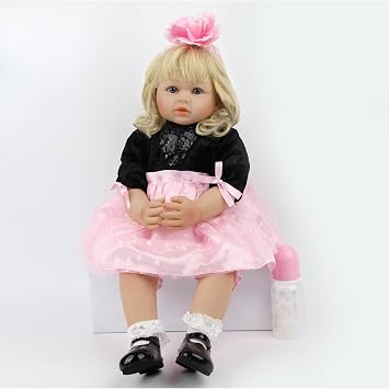 24 inch Reborn Dolls Girl Soft Vinyl Realistic Reborn Babies Handmade Beautiful Newborn Baby Dolls Birthday Gifts for Ages 3+ Toys Gifts (Reborn Dolls Toddler)
