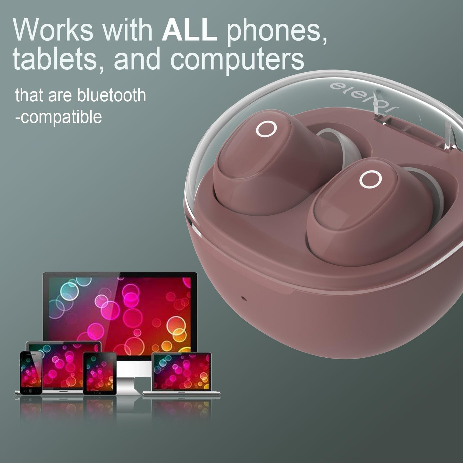 Bezprzewodowe słuchawki douszne do małych kanałów usznych, rozmiar mini, urocze nauszniki Bluetooth dla kobiet, dziewcząt, z 2 mikrofonami z redukcją szumów, dla wyraźnych połączeń, małe