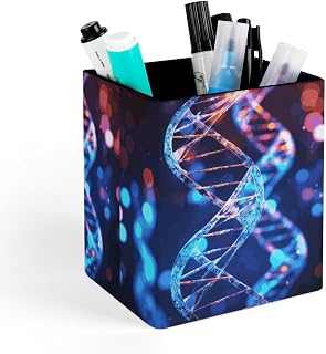 DNA Genetic Helix Pencil Holder Waterproof PU Pen Cup Holders Women Makeup Brush Holder Desktop Pen Organizer for Office Desk Accessories
