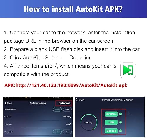 Miniatura 6 de CarlinKit Adaptador USB inalámbrico CarPlay solo compatible con radios de coche Android. solo para la versión de Android 4.4.2 o superior. APK debe