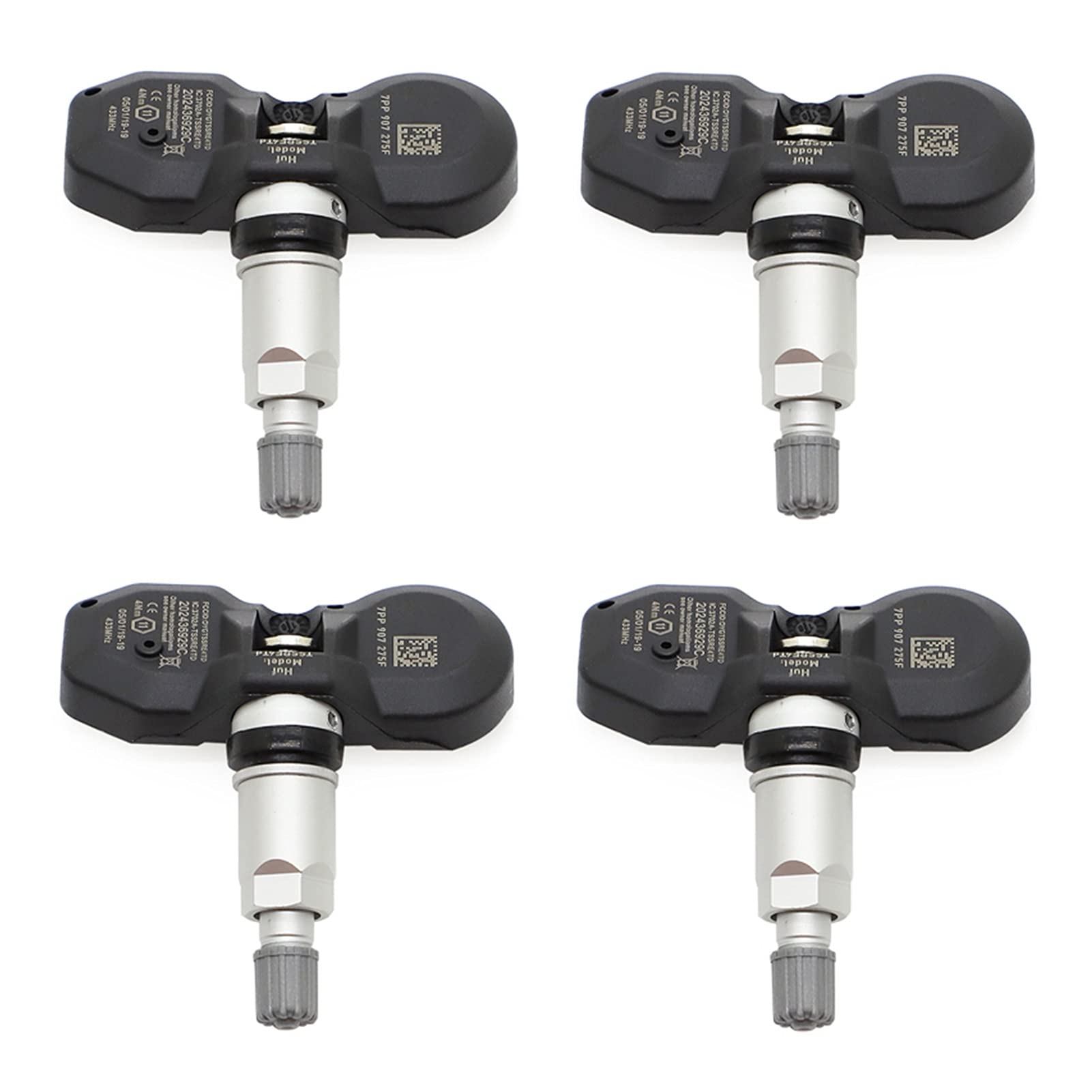 Capteur de système de surveillance de pression des pneus TPMS 4 pièces, for VW, for A4 A6 A8 Q7 R8 7PP-907-275F 7PP907275F 2003-2014 Capteur TPMS