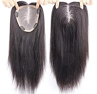 Vista 1 de Extensiones de cabello humano con clip para mujer, 6 x 6.7 pulgadas, grandes extensiones de pelo para cabello fino, 8 pulgadas, negro apagado