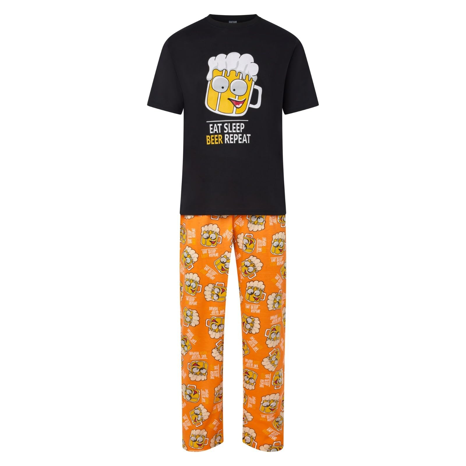 North East Mens Pyjamas Beer Cheers Theme PJ Sets Night Sleep Lounge Wear M to XXL New (Orange XXL)
