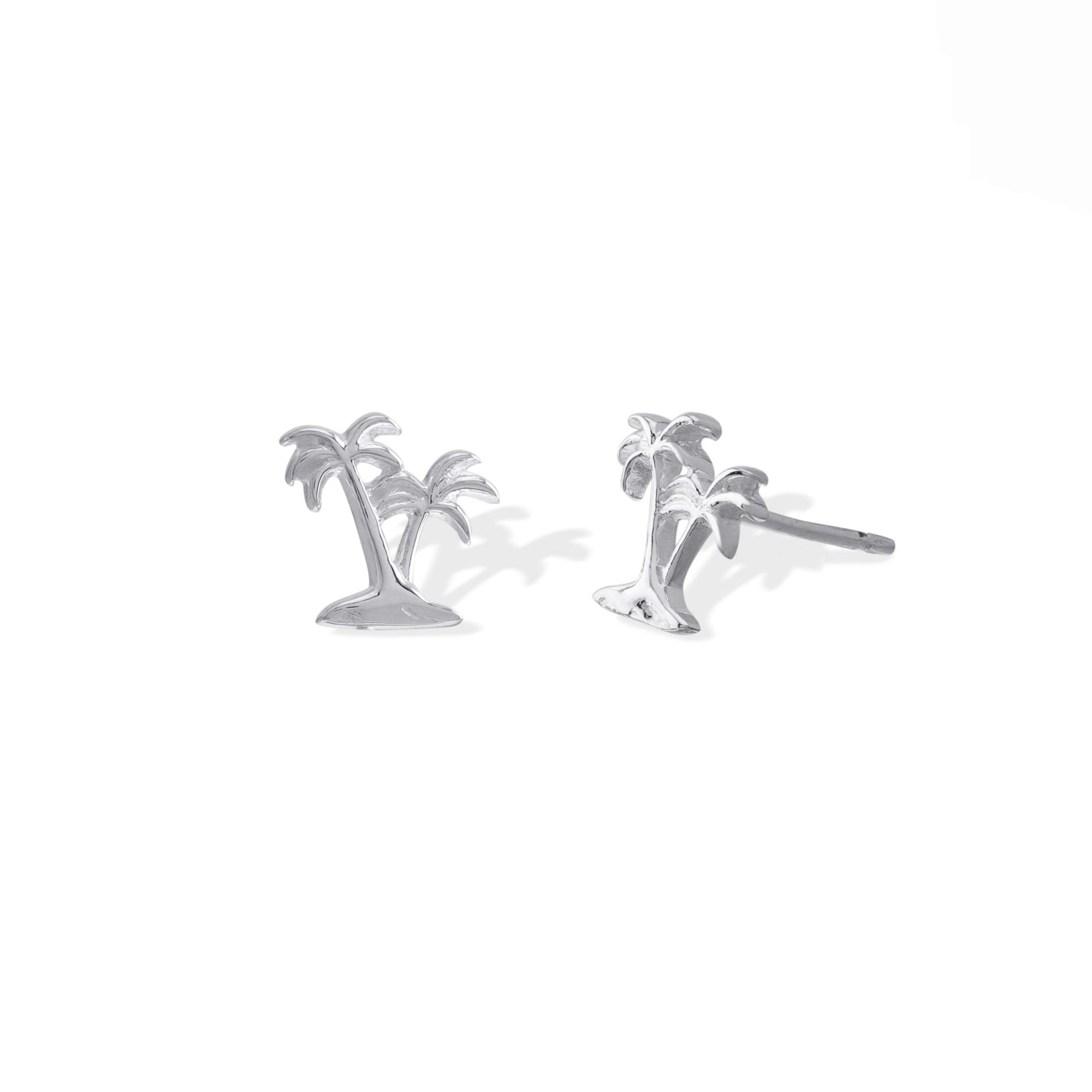 Boma Jewelry Sterling Silver Twin Palm Trees Stud Earrings