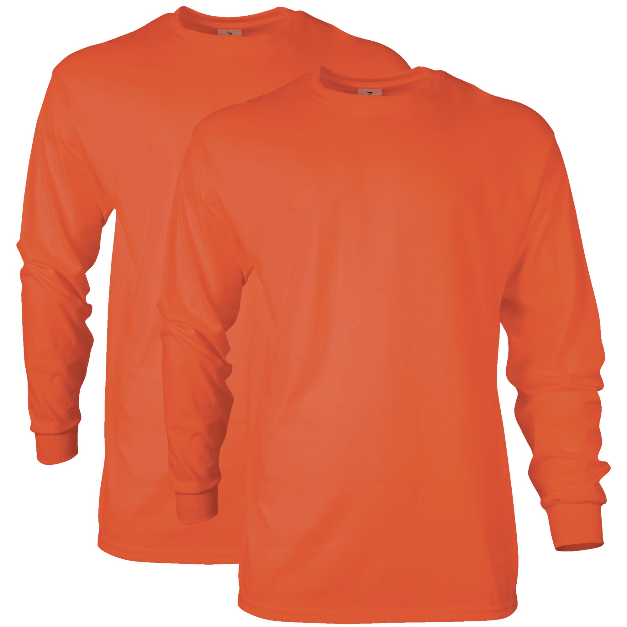 Gildan Unisex's Ultra Cotton Long Sleeve T-Shirt, Style G2400, Multipack, Orange (2-Pack), 3XL (Pack of 2)