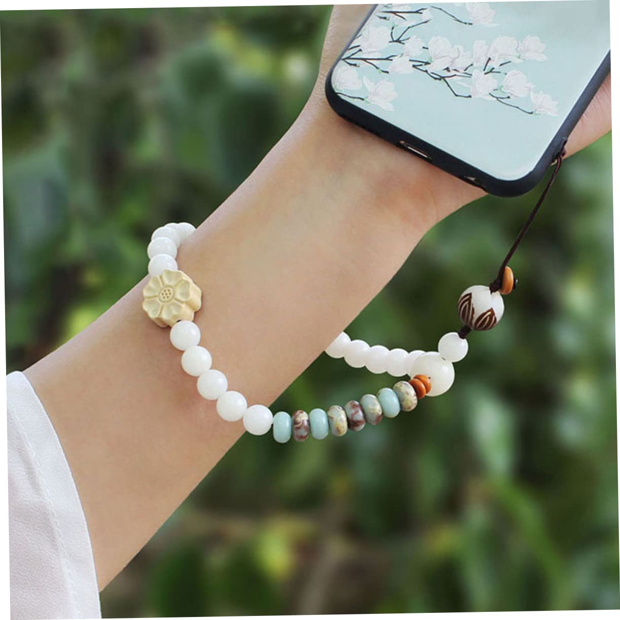 DOITOOL 5 Piezas De Cordón Con Cuentas Para Teléfono Móvil Colgante Decorativo Con Forma De Flor Cuerda Para Colgar La Identificación Accesorios