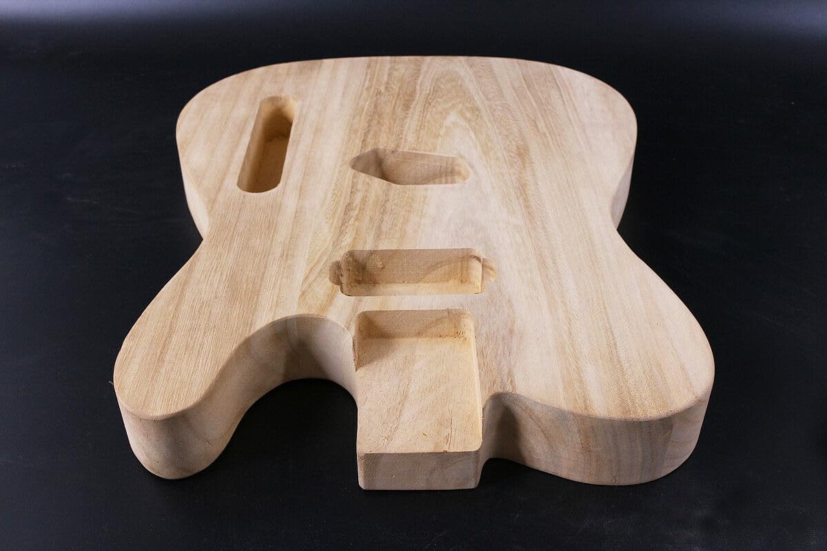 T-Style Electric Guitar Body Blank Solid wood Electric Guitar Body Unfinished Project Guitar Body Replacement (Paulownia Wood)