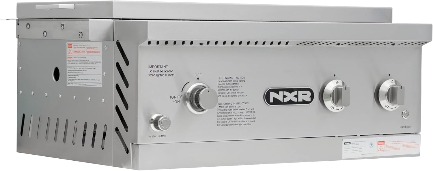 Úhlové view of NXR 24 inch Drop-in Side Burner Set