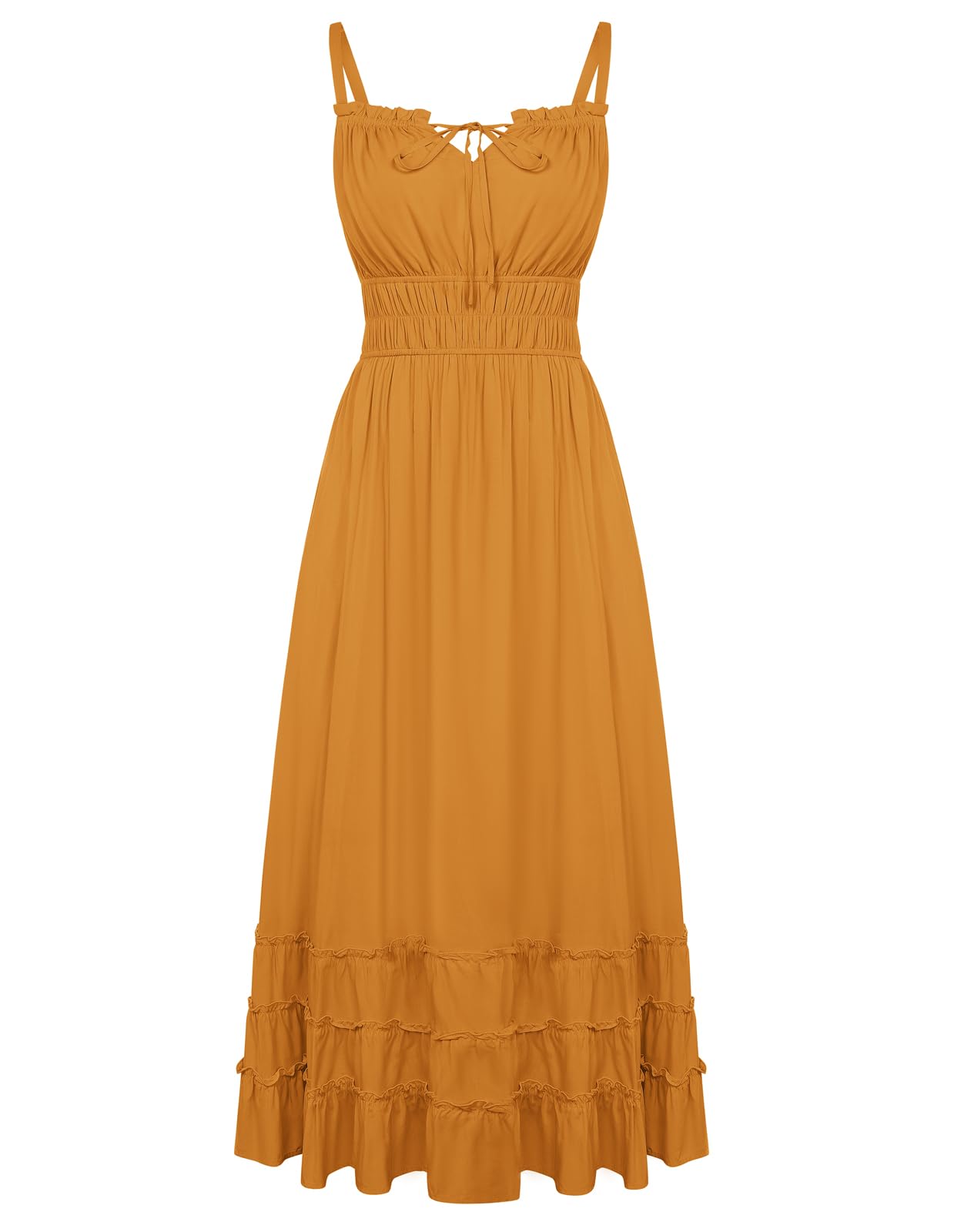 SCARLET DARKNESS Abito estivo da donna, stile boho, maxi prendisole fluido, linea ad A, elastico in vita, con spalline sottili, casual, da spiaggia