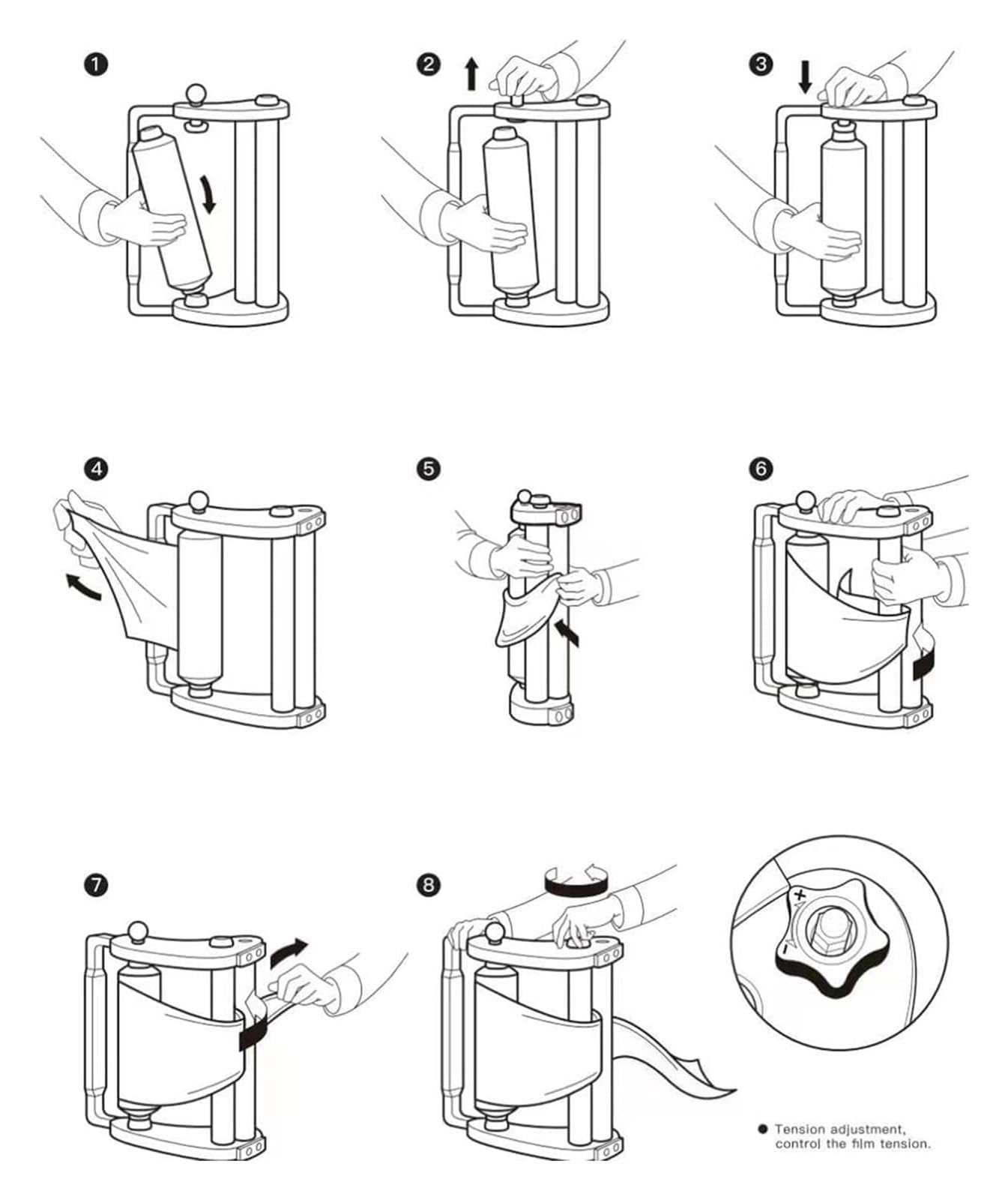 Distributeur de film étirable – Machine d'emballage manuelle avec civière de film pour un emballage efficace
