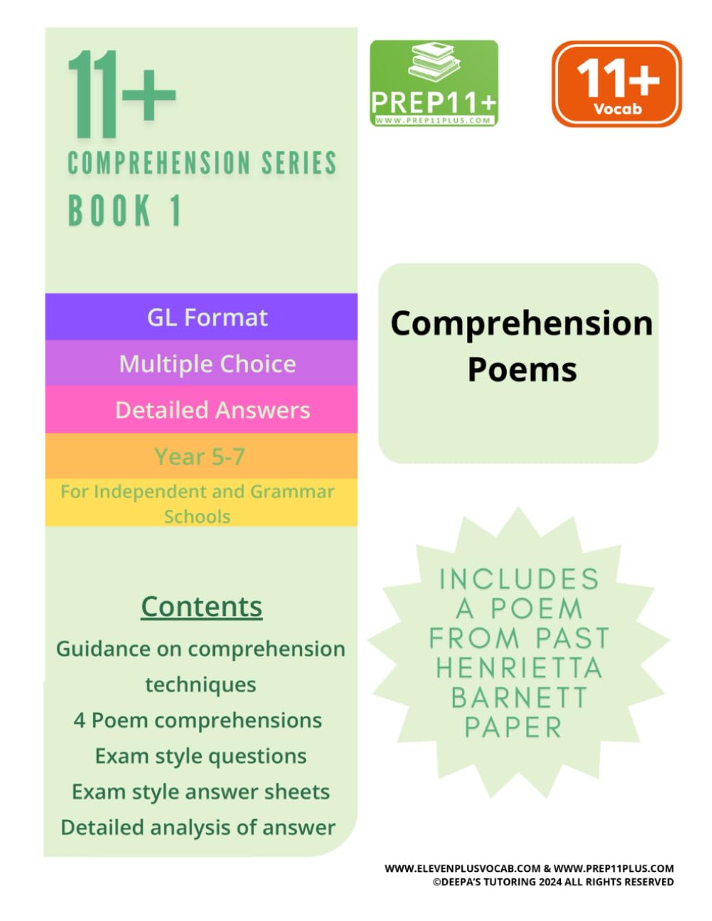 11+ Comprehension Series - Book 1 - Poems (11+ Comprehension Practice Series)